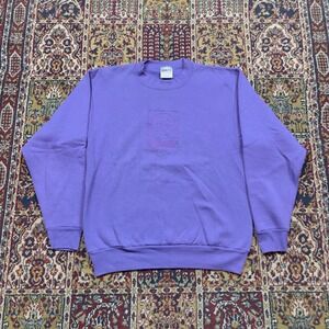 VTG 80s 90s Oneita Oregon Coast Aquarium Sweatshirt L USA Purple Embroidered